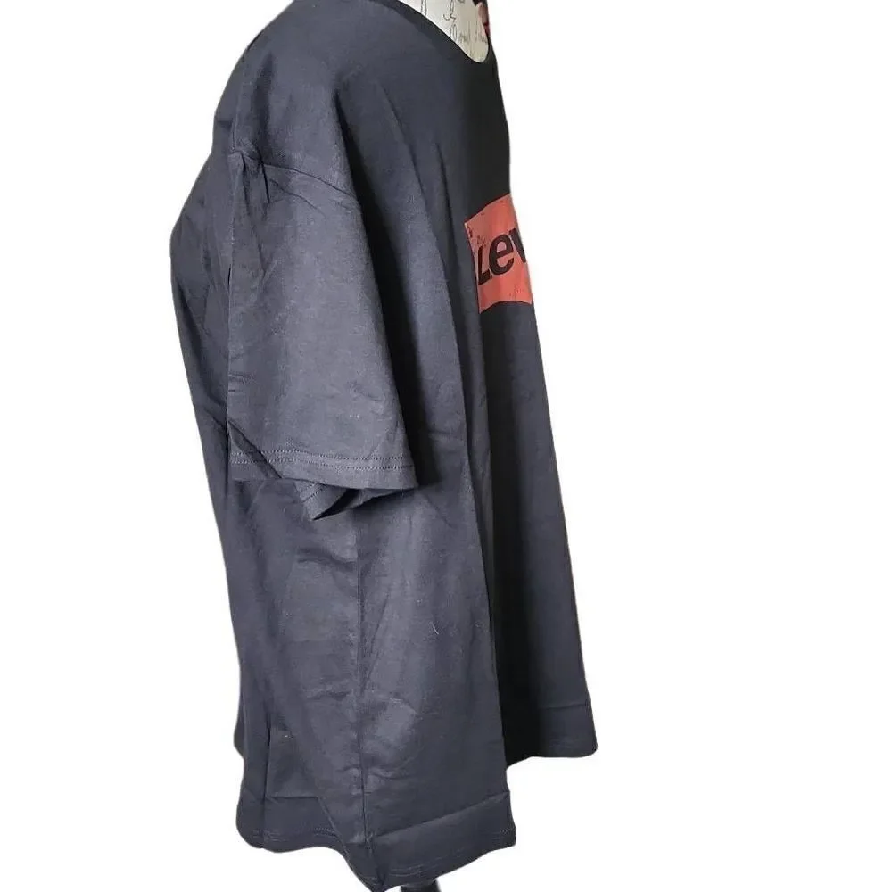 Levi's Men's Size XL Black Distressed Logo Short Sleeve Shirt